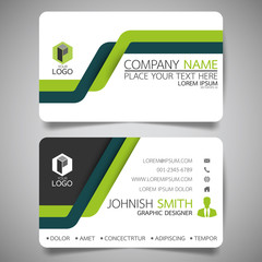 Wall Mural - green modern creative business card and name card,horizontal simple clean template vector design, la