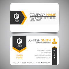 Wall Mural - yellow modern creative business card and name card,horizontal simple clean template vector design, l