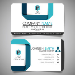 Wall Mural - blue modern creative business card and name card,horizontal simple clean template vector design, lay