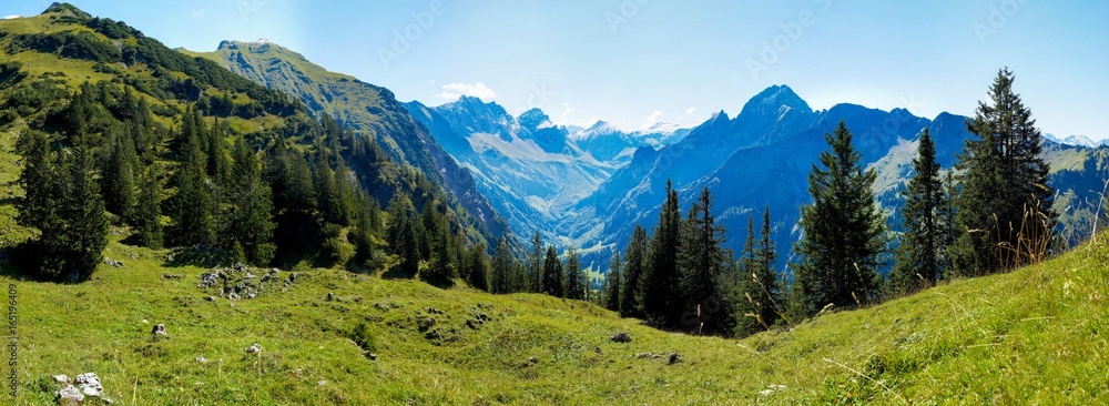 Plissee mit Motiv - Berge Alpen Oberstdorf Deutschland Österreich
