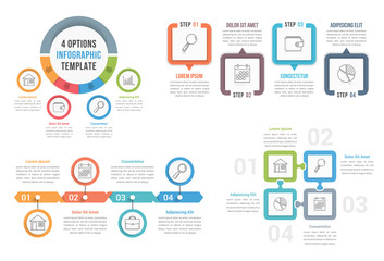 Wall Mural - 4 Steps Infographics