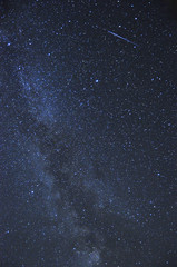 Long exposure of the Milky way and shooting star