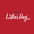 Happy Labor Day Text, Vector Illustration