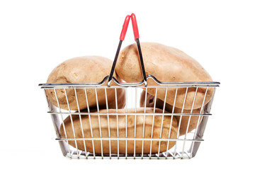 Canvas Print - potatoes in a shopping basket