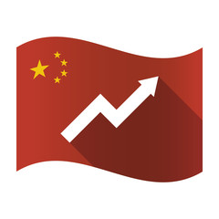 Wall Mural - Isolated China flag with a graph