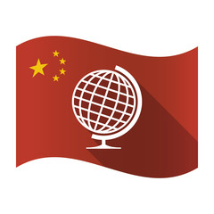 Wall Mural - Isolated China flag with  a table world globe