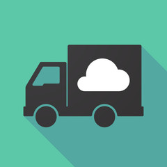 Poster - Long shadow truck with a cloud