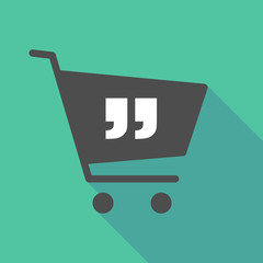 Sticker - Long shadow  shopping cart with  quotes