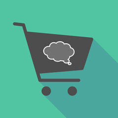 Poster - Long shadow  shopping cart with a comic cloud balloon