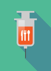 Sticker - Long shadow  syringe with cutlery