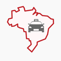 Sticker - Isolated Brazil map with  a taxi icon