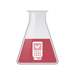 Wall Mural - Isolated chemical flask with  a dataphone icon