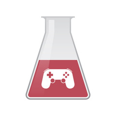 Wall Mural - Isolated chemical flask with  a game pad