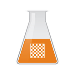 Canvas Print - Isolated chemical flask with  a chess board