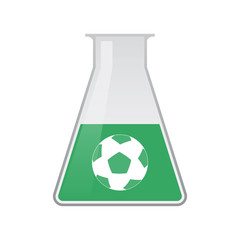 Sticker - Isolated chemical flask with  a soccer ball