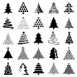 Christmas tree icon collection - vector illustration 