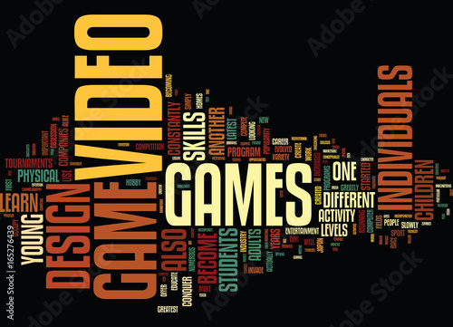 Fotografia, Obraz THE ART OF VIDEO GAME DESIGN Text Background Word Cloud Concept