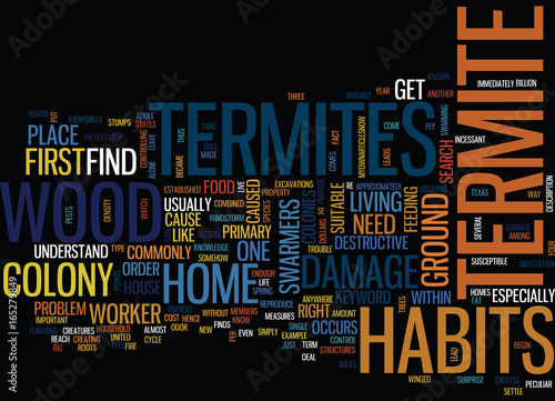 Fotografie, Obraz TERMITE HABITS Text Background Word Cloud Concept