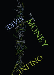 Wall Mural - TEACH ME TO MAKE MONEY ONLINE Text Background Word Cloud Concept