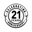 21 years anniversary logo template. Vector and illustration.