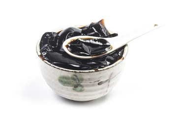 Poster - Grass jelly isolated on white background