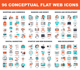 Conceptual Flat Web Icons