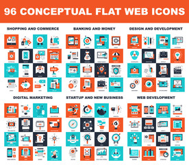 conceptual flat web icons