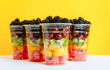 Fruit In A Plastic Cup.