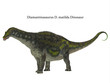 Diamantinasaurus Dinosaur Side Profile with Font - Diamantinasaurus was a herbivorous sauropod dinosaur that lived in Australia during the Cretaceous Period.