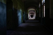 Dark corridor of the abandoned tuberculosis hospital in Germany 