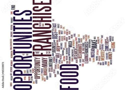 Fotografie, Obraz FOOD FRANCHISE OPPORTUNITIES Text Background Word Cloud Concept