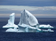 Huge icebergs passing the Iceberg Alley off the coast of Newfoundland, Canada.