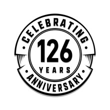 126 Years Anniversary Logo Template. Vector And Illustration.