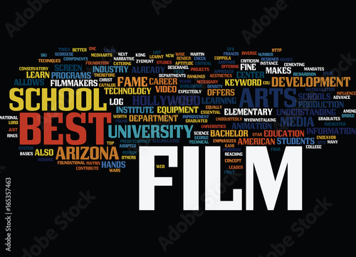 Fotografering BEST FILM SCHOOLS Text Background Word Cloud Concept