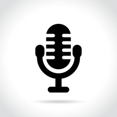 Poster - microphone icon on white background