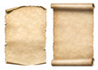 old paper scrolls or parchments 3d illustration set