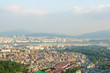 Seoul city street view from top in summer