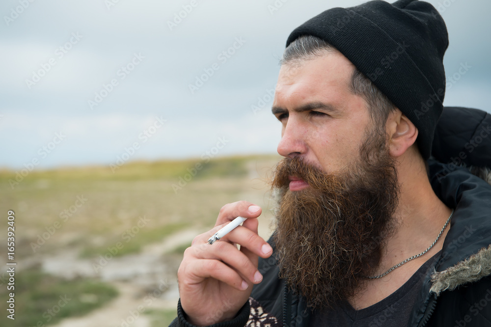 hipster cigarettes cigarette branding Young Beautiful Long Curly Hair