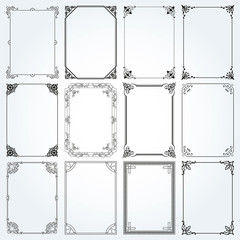 Wall Mural - Decorative rectangle frames and borders set 2 vector
