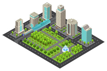 Sticker - Isometric Modern Cityscape Concept