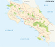costa rica road and national park map