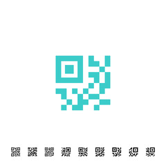 icon for qr scanning application. vector simplified code sample