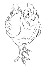 Wall Mural - Cartoon image of chicken. An artistic freehand picture.