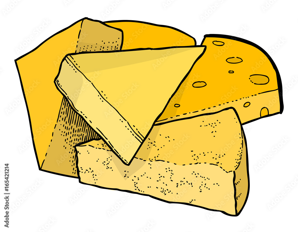 Cartoon image of cheese. An artistic freehand picture. Stock Vector ...