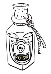 Sticker - Cartoon image of poison. An artistic freehand picture.