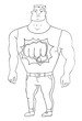Cartoon image of tough man. An artistic freehand picture.