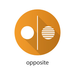 Poster - Opposite symbol flat design long shadow glyph icon