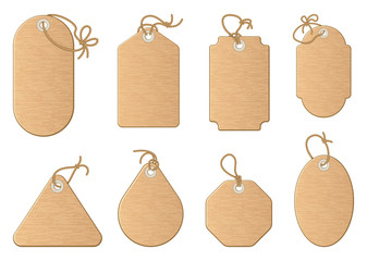 Wall Mural - different shapes of shopping sale tags isolated on white. vector paper labels
