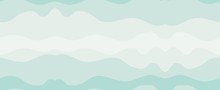 Hand Drawn Vector Abstract Minimalistic Seamless Pattern With Ocean And Sea Waves In Blue Colors