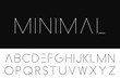 Thin minimalistic font. Elegant english alphabet.